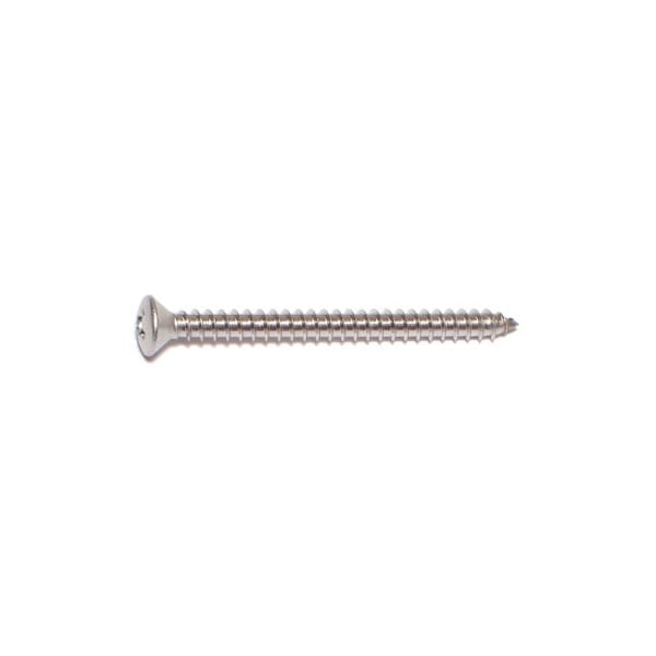 Midwest Fastener Sheet Metal Screw, #8 x 2 in, 18-8 Stainless Steel Oval Head Phillips Drive, 100 PK 05229 - main